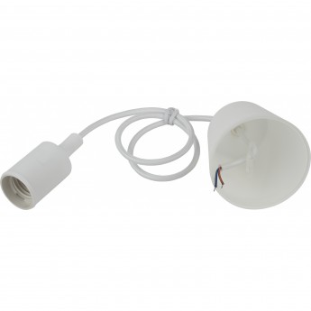 Патрон ЭРА пластиковый Е27 с подвесом белый