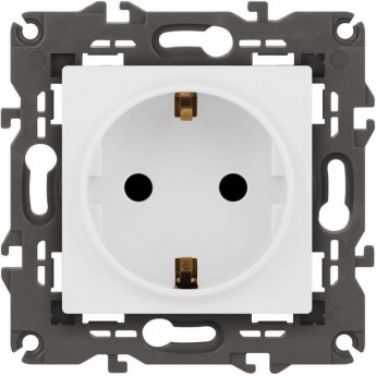 Розетка ЭРА ELEGANCE Б0065804 14-2102-01М 2P+E Schuko со шторками 16А-250В матоый белый