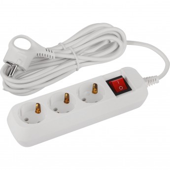 Удлинитель электрический ЭРА UDL-10-350-ES Greenline 3 розетки с заземлением с выключателем 5м ПВС 3х0.75кв.мм