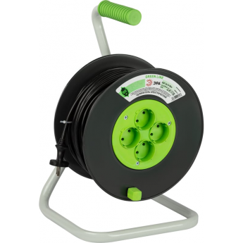 Удлинитель на пластиковой катушке ЭРА GREENLINE Б0065132 4х40м с заземлением KAT-3x1.5-40m ПВС 3х1.5